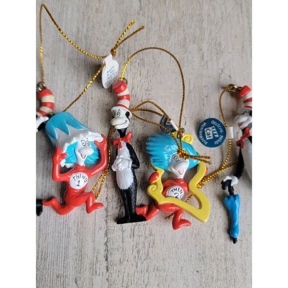 Vintage official movie cat in hat Dr Seuss Thing 1 Thing 2 mini ornament Xmas - Picture 5 of 8